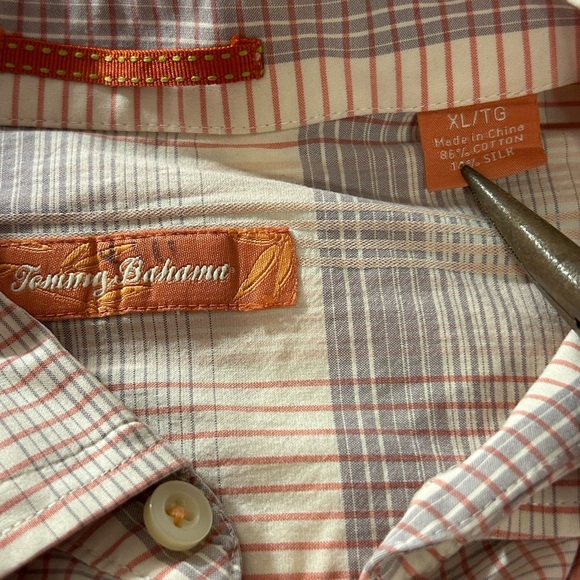 Tommy Bahama Button Down Shirt Men's Plaid Pink Mauve Easter Size XL - Picture 3 of 7